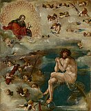 Христос ходатайствует за людей перед Богом Отцом. 1515. Дерево, темпера, масло. Художественный музей, Базель