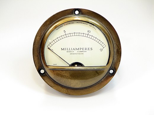 Een analoge ampèremeter