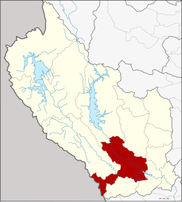 Amplasarea districtului în provincia Kanchanaburi