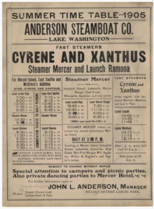 Anderson Steamboat Company 1905 Summer Schedule Anderson Steamboat Company 1905 Time Table.png