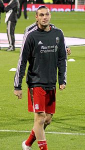 Carroll warming up for Liverpool in 2011