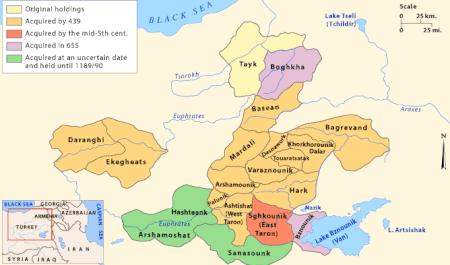 Map showing Bagrevand under the rule of the Mamikonian Armenian regions-expansion of the House of Mamikonian.gif