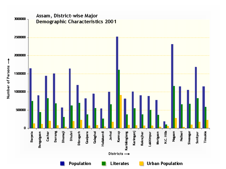 District-wise Demographic Characteristics in 2001