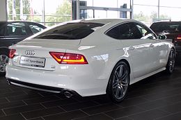 Audi A7 Sportback 3.0 TDI quattro S tronic Ibisweiß Heck.JPG