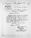 Thumbnail for File:Autographes. Lettres autographes d'Antoine d'Abbadie, Antoine et Arnaud d'Abbadie, J. N. B. Abrahamson (3 pièces), F. Arago, M. A. P. d'Avezac, Jean Henri Baradère, Jean-Guillaume Barbié du Bocage... - btv1b10869157d (142 of 414).jpg