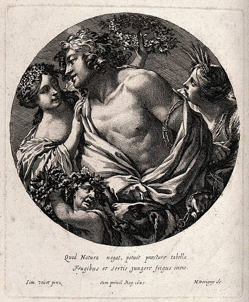 File:Bacchus (Dionysus). Engraving by M. Dorigny, 1645, after S. Wellcome V0035793.jpg