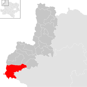 Location of the municipality of Bad Großpertholz in the Gmünd district (clickable map)