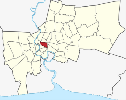 Location of the Siam Square area in Bangkok
