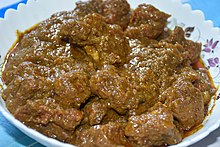 A traditional Bengali Beef curry from Bangladesh called "Kosha Mangsho" popular during Eid Al Adha Bangladeshi Beef curry.jpg