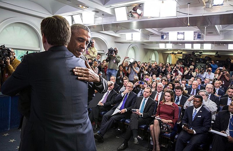 File:Barack Obama has a Public Farewell with Josh Earnest.jpg