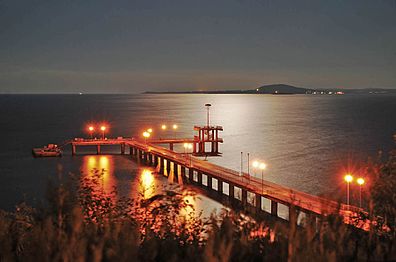 View of the bay at night