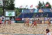 Deutsch: Beachhandball Europameisterschaften 2019 (Beach handball Euro); Tag 5: 6. Juli 2019 – Frauen, Halbfinale, Kroatien-Dänemark 1:2 (12:19, 17:10, 4:7) English: Beach handball Euro; Day 5: 6 July 2019 – Semifinal Men – Croatia-Denmark 1:2 (12:19, 17:10, 4:7)
