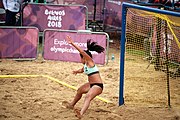 Deutsch: Beachhandball bei den Olympischen Jugendspielen 2018; Tag 6, 12. Oktober 2018; Mädchen, Hauptrundenspiel – Chinesisch Taipei (Taiwan)-Paraguay 0:2 English: Beach handball at the 2018 Summer Youth Olympics at 12 October 2018 – Girls Main Round – Chinese Taipei (Taiwan)-Paraguay 0:2