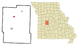 Benton County Missouri Incorporated and Unincorporated areas Lincoln Highlighted.svg