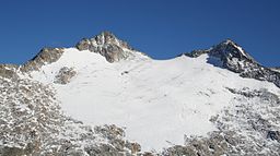 III. Hornspitze är den vänstra toppen, den högra är IV. Hornspitze