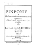 Vignette pour Six symphonies opus 12 de Luigi Boccherini