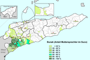Anteil von Bunak-Muttersprachlern in den Sucos Osttimors