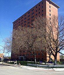 Harsh Apartments in the North Kenwood-Oakland neighborhood. CHA Harsh Apartments.jpg