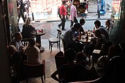 Cafe Babel in Cihangir during Gezi Park protestsImage taken by John Lubbock in Istanbul during the Gezi Park protests, 2013