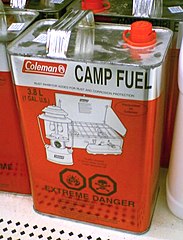 Camp stove fuel in "F-Style" can[13]
