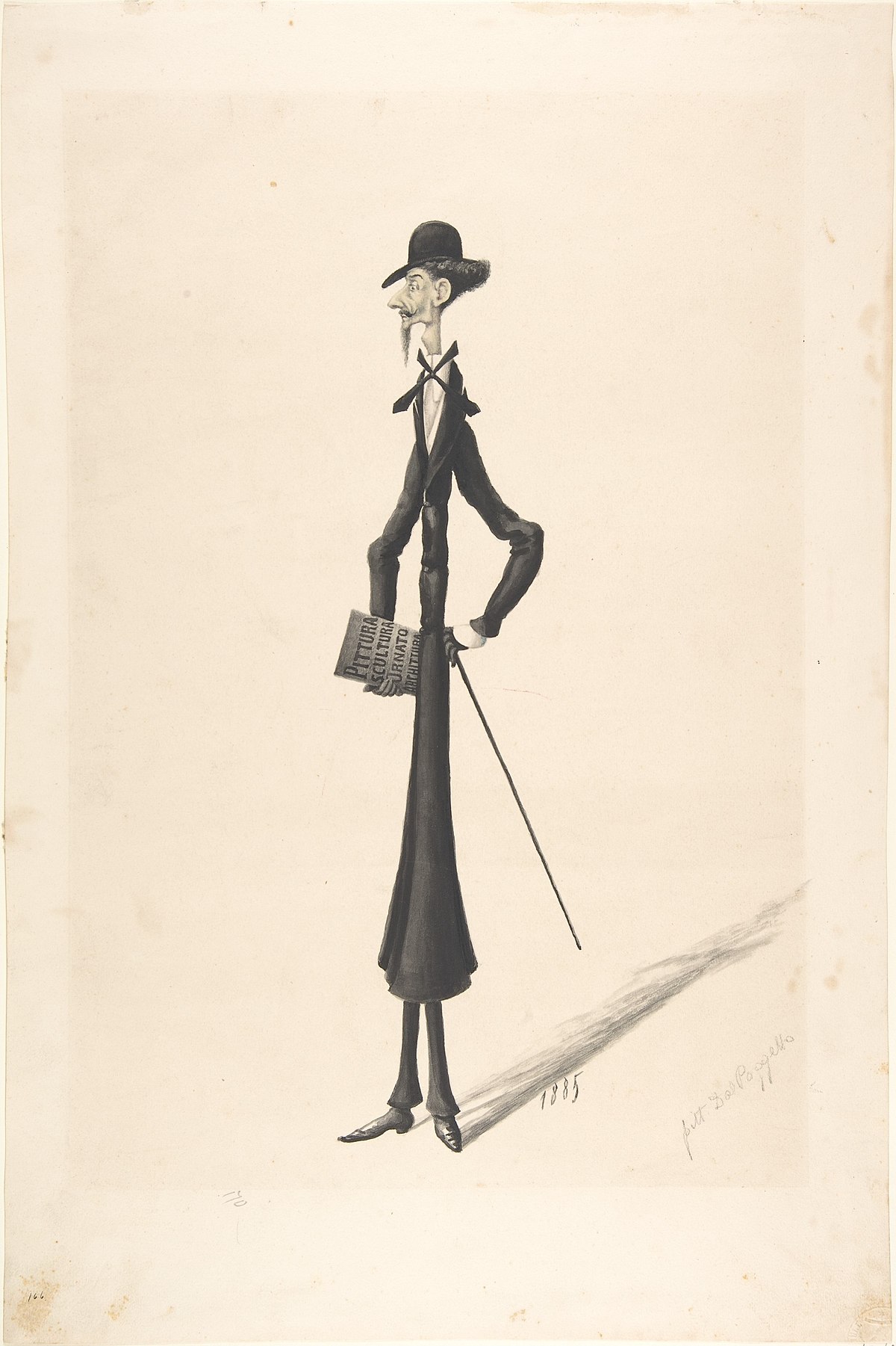 File Caricature Of A Tall Thin Man Carrying A Book Met Dp Jpg Wikimedia Commons