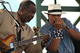 Carl Weathersby and Branch at the Arkansas Blues and Heritage Festival Carl Weathersby and Billy Branch.jpg