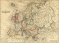 Carte ancienne de l'Europe de 1843.