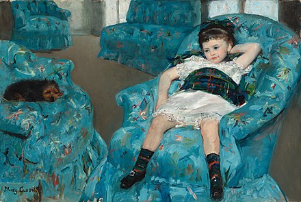 Little Girl in a Blue Armchair (Meisje in een blauwe leunstoel), 1878