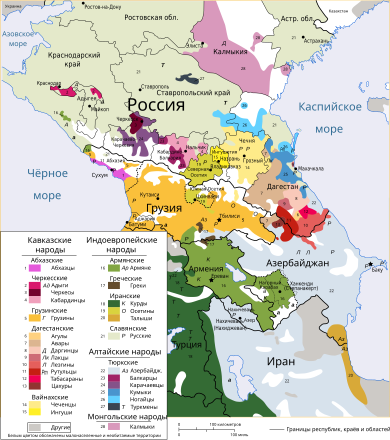 Карта религии кавказа