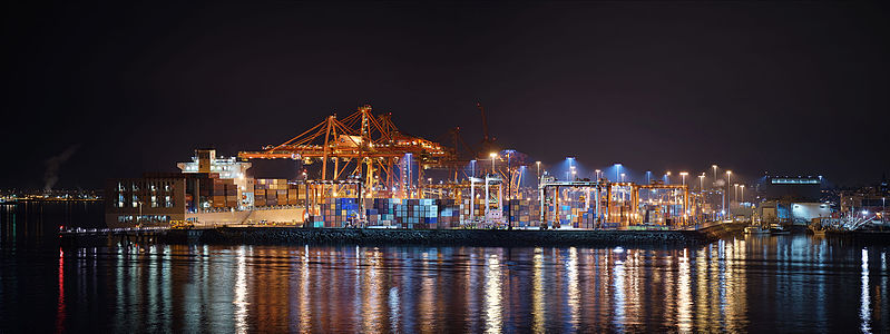 File:Centerm at night as seen from Canada Place.jpg