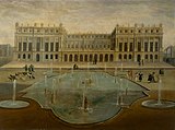 The eastern facade of the palace before the construction of the Hall of Mirrors, 1675