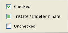 A checkbox is a graphical user interface element in which a computer user can make multiple selections from an array of options. Checkbox States.svg