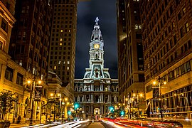 Second Empire-style Philadelphia City Hall, built between 1871 and 1901, on South Broad Street