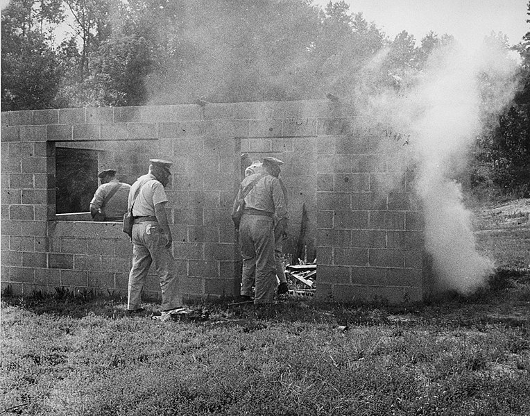 File:Correctional Officer training with gas, Central Prison (state Prison), Raleigh, NC; no date (c.1980s), copied courtesy Keith Acree, NC Department of Corrections. State Archives of North Carolina, (28891475825).jpg