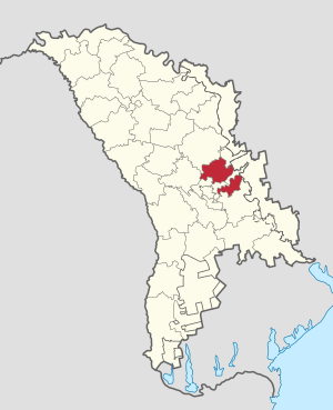 Raionul Criuleni pe harta Republicii Moldova