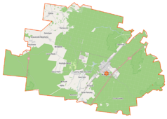 Mapa konturowa gminy Czarna Białostocka, na dole po prawej znajduje się punkt z opisem „Czumażówka”