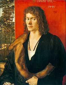 Dürer, Portrait d'Oswald Krell (1499), Munich, Alte Pinakothek.