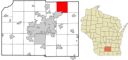 Расположение в округе Дейн и штате Висконсин.
