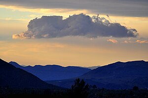 Twilight just after sunset looking into the hillsides of Johnson Valley, California Demon Valley, California.jpg