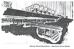 The proposed Monroe Street Distributor Subway at Dearborn Street Distributor Subway.jpg