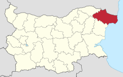 Област Добрич на картата на България
