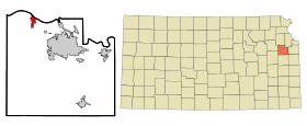 Douglas County Kansas Incorporated and Unincorporated areas Lecompton Highlighted.svg
