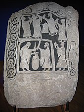 A drinking scene on an image stone from Gotland, Sweden, in the Swedish Museum of National Antiquities in Stockholm. Drinking scene on an image stone.jpg