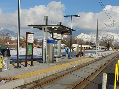 East at South Salt Lake City station passenger platform, Jan 16.jpg