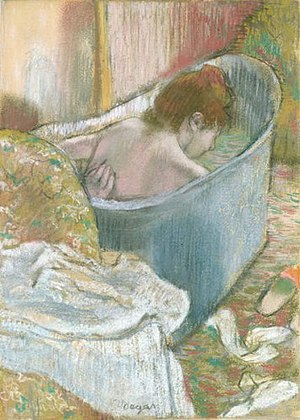 Жена купается ванне. Дега купальщицы.