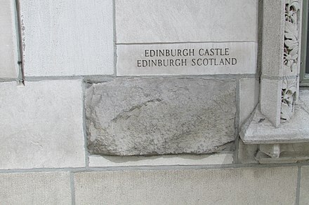 Fragment of Edinburgh Castle built into the tower
