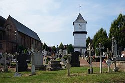 le klockhuis de l'église Saint-Wulmar Eecke,