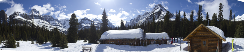 File:Elizabeth Parker Hut in winter under beautiful blue skies.png