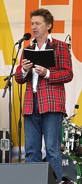 Elvis McGonagall reading poetry at the Tolpuddle Martyrs' Festival and Rally 2012 Elvis McGonagall, Tolpuddle 2012.JPG