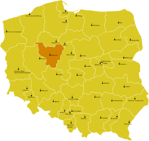 Mapa arcidiecéze Gniezno
